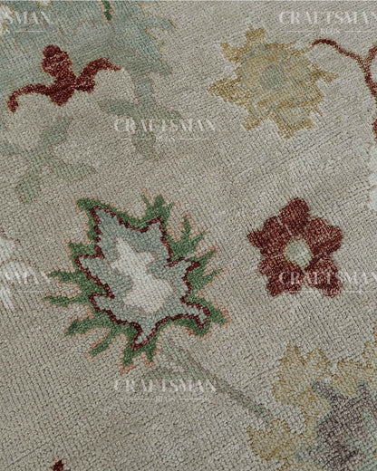 8x10 feet Wool Hand-Knotted Oushak-Inspired Rug | Craftsman Rugs Exclusive