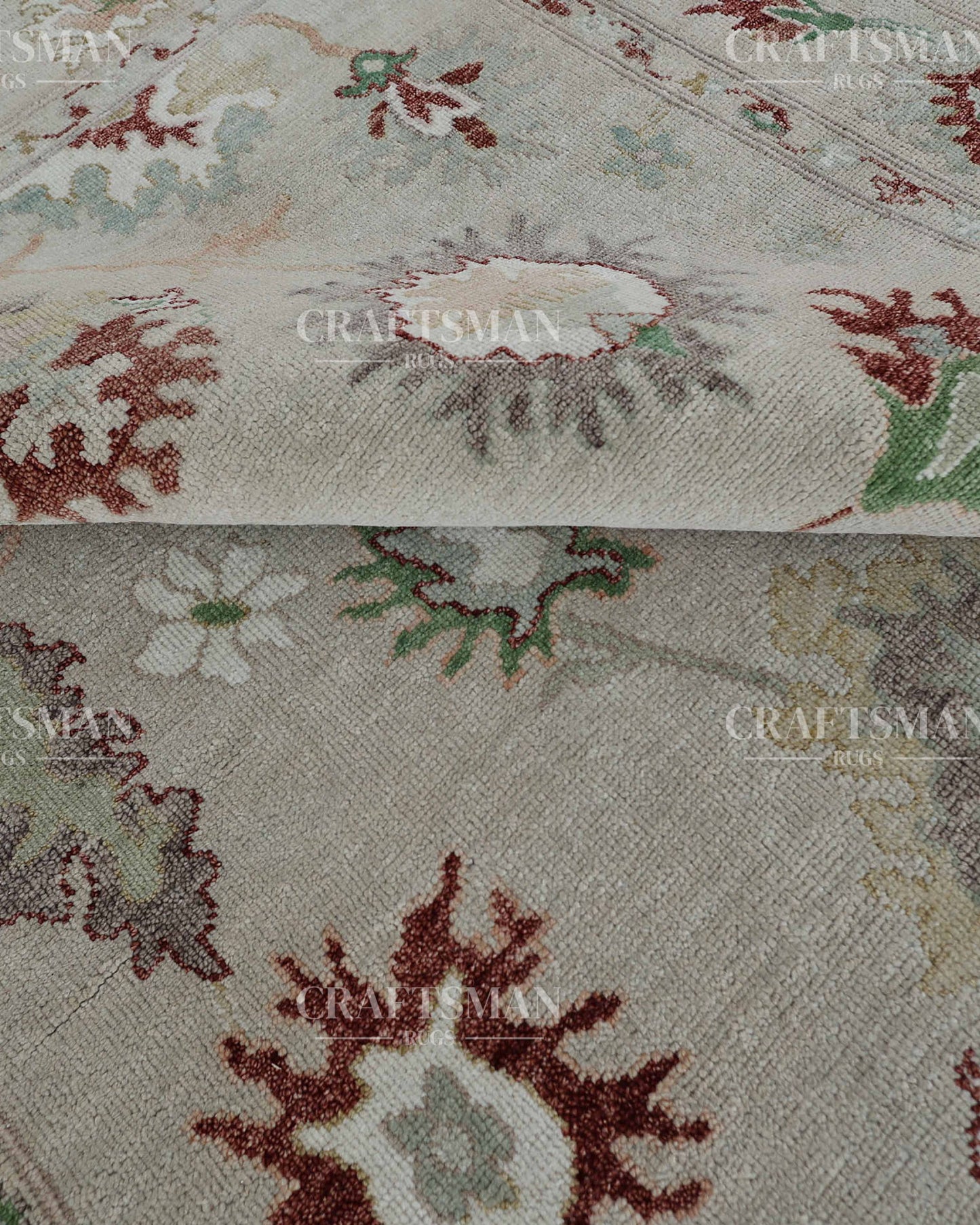 8x10 feet Wool Hand-Knotted Oushak-Inspired Rug | Craftsman Rugs Exclusive