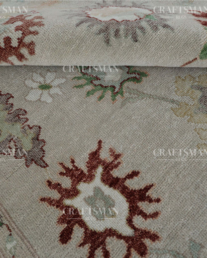 8x10 feet Wool Hand-Knotted Oushak-Inspired Rug | Craftsman Rugs Exclusive