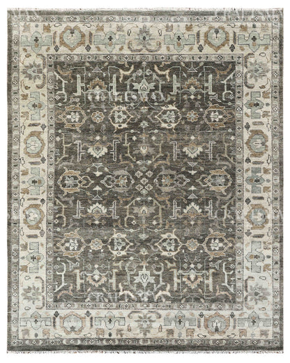 10x14 Large Oushak Rug Handmade Wool Area Rug, Green Blue Turkish Vintage Style Rug, Hand Knotted Living Room Rug, Floral Oriental Carpet, Bedroom Rug