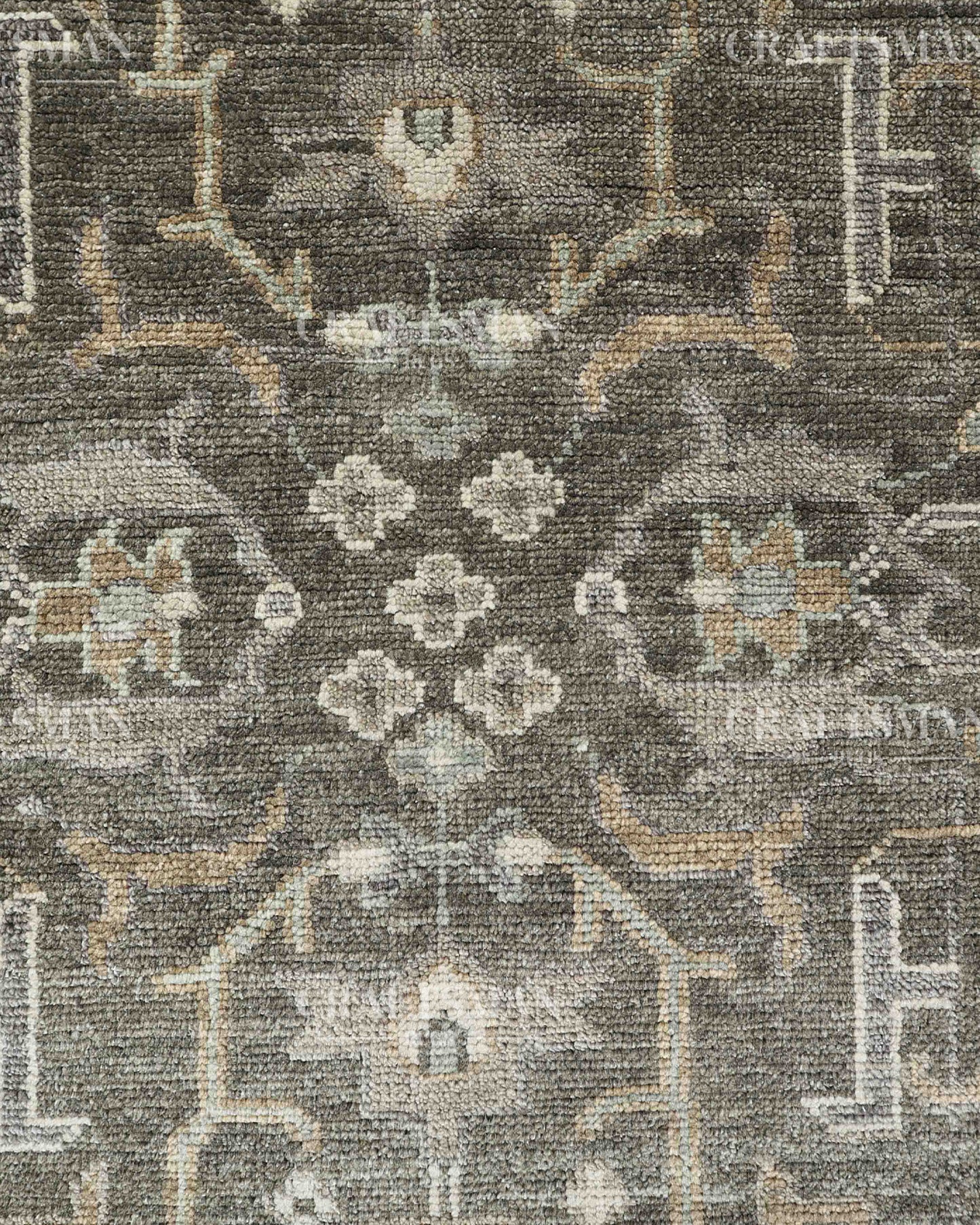 10x14 Large Oushak Rug Handmade Wool Area Rug, Green Blue Turkish Vintage Style Rug, Hand Knotted Living Room Rug, Floral Oriental Carpet, Bedroom Rug
