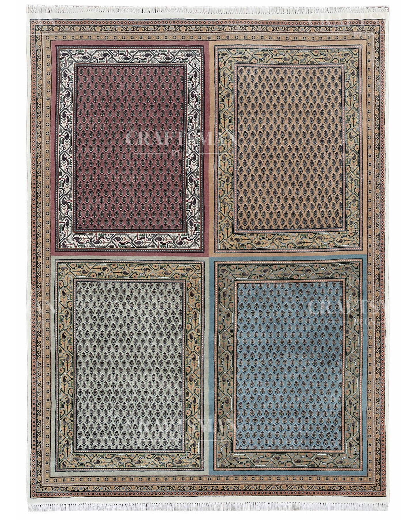 5x8 feet Vintage Hand-Knotted Wool Rug | One-of-a-Kind | Craftsman Rugs
