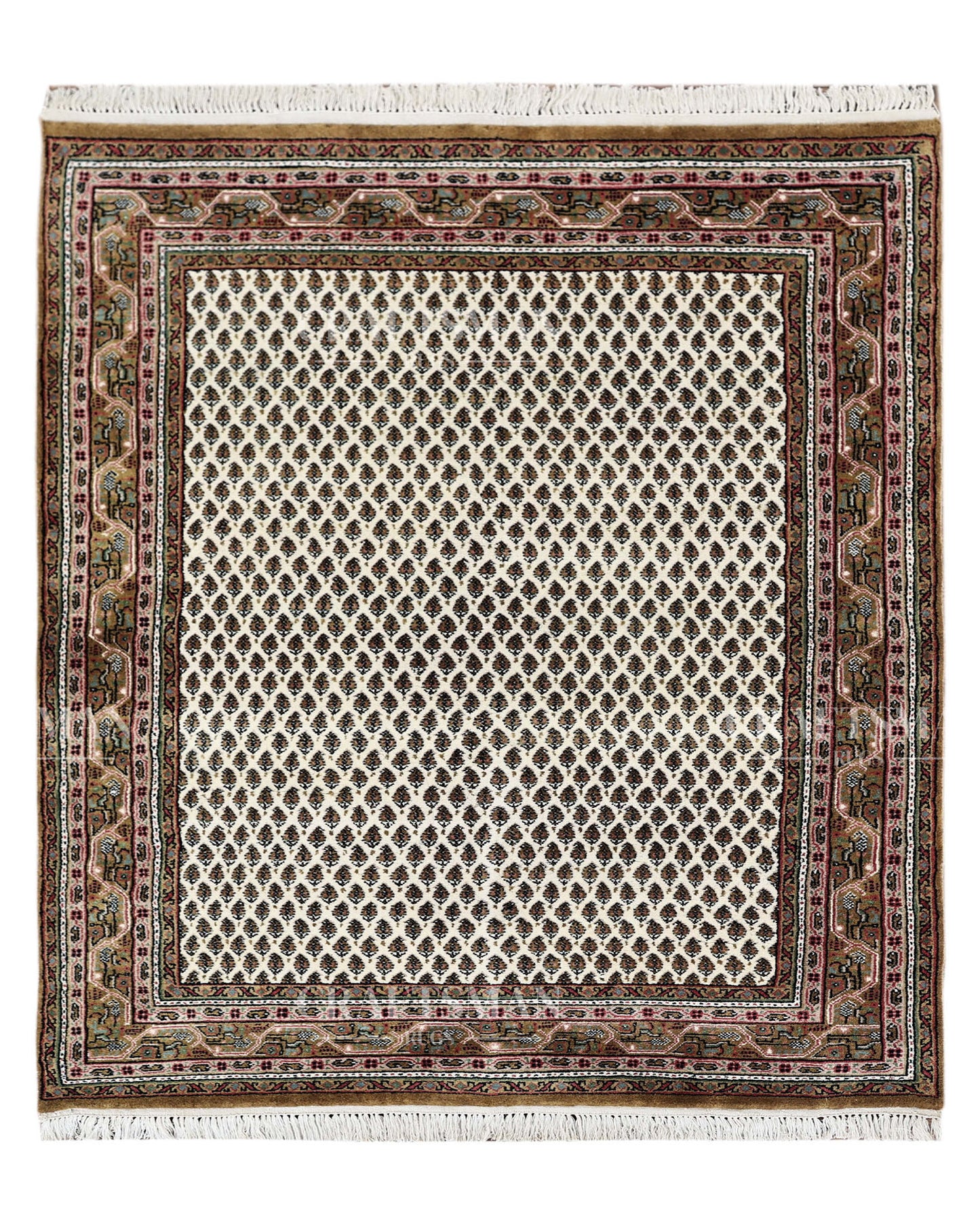 4.0x5.6 feet Vintage Hand-Knotted Wool Rug | One-of-a-Kind | Craftsman Rugs