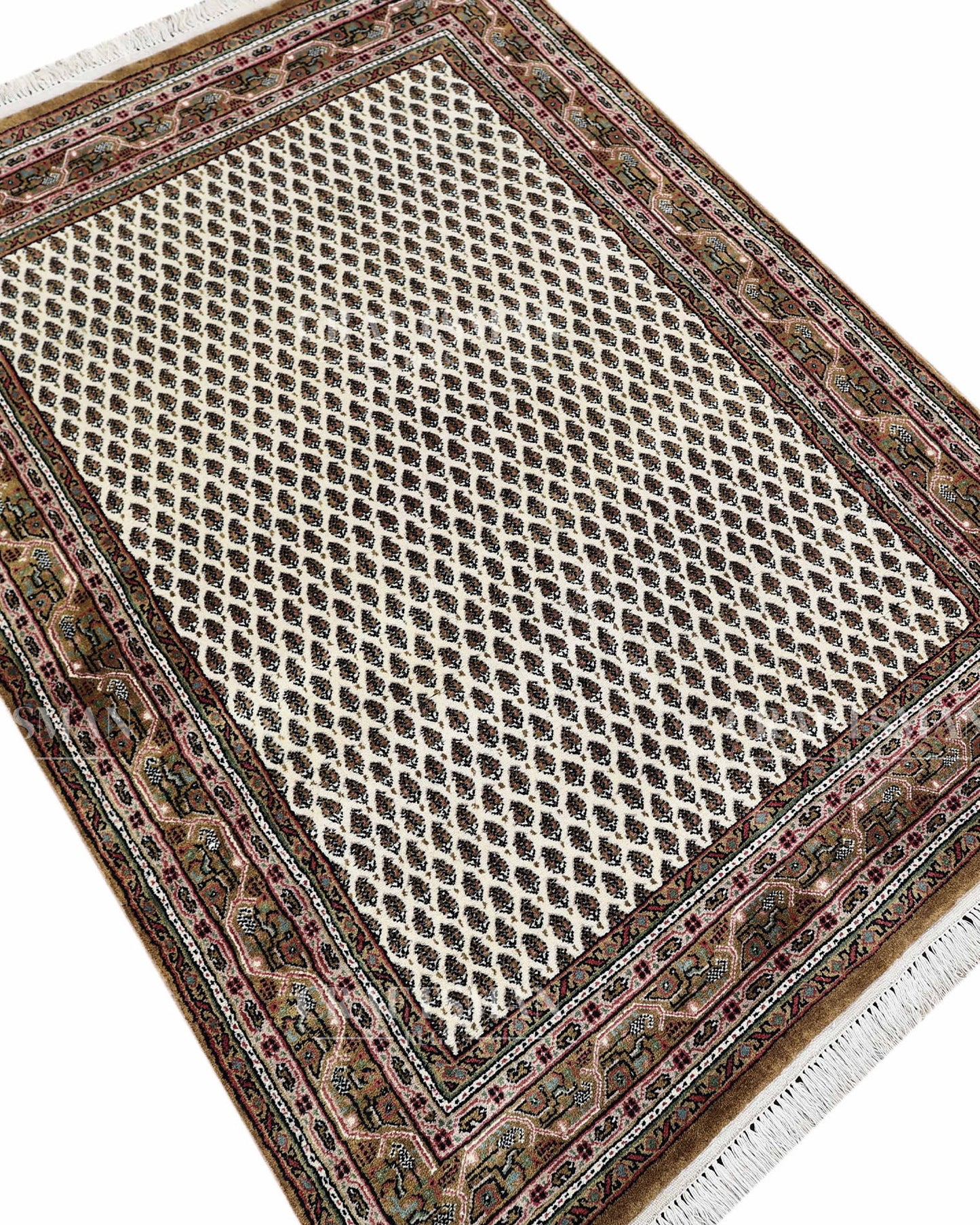4.0x5.6 feet Vintage Hand-Knotted Wool Rug | One-of-a-Kind | Craftsman Rugs