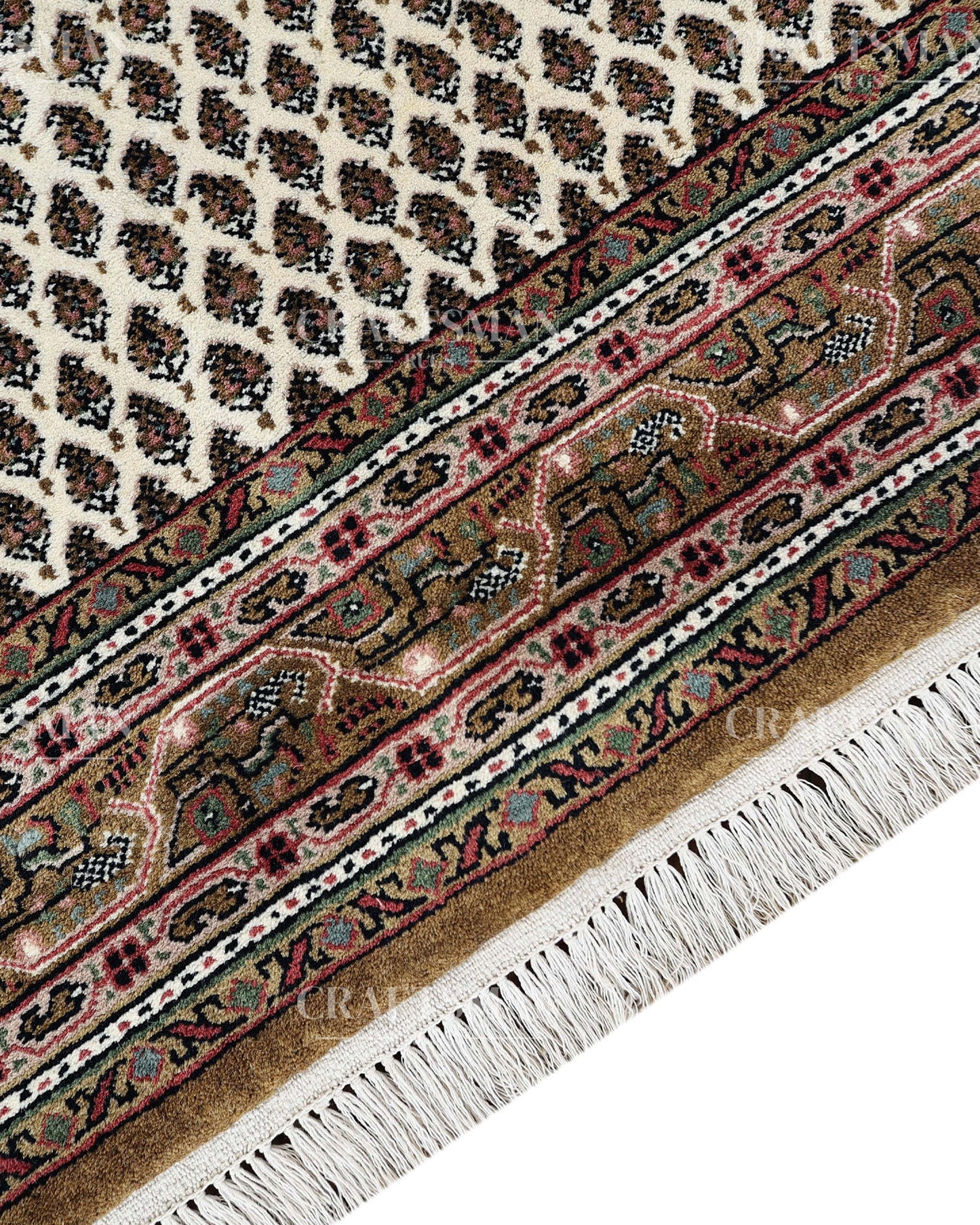 4.0x5.6 feet Vintage Hand-Knotted Wool Rug | One-of-a-Kind | Craftsman Rugs