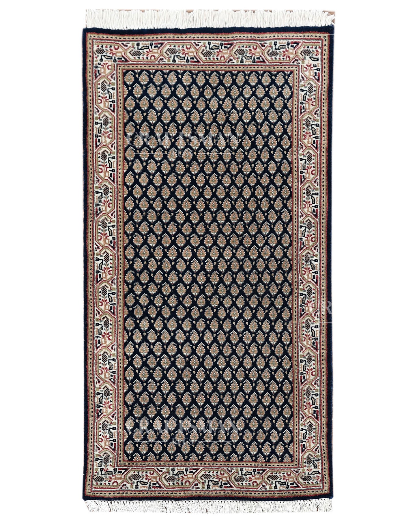 2.0x4.1 feet Vintage Hand-Knotted Wool Rug | One-of-a-Kind | Craftsman Rugs