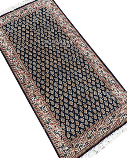 2.0x4.1 feet Vintage Hand-Knotted Wool Rug | One-of-a-Kind | Craftsman Rugs