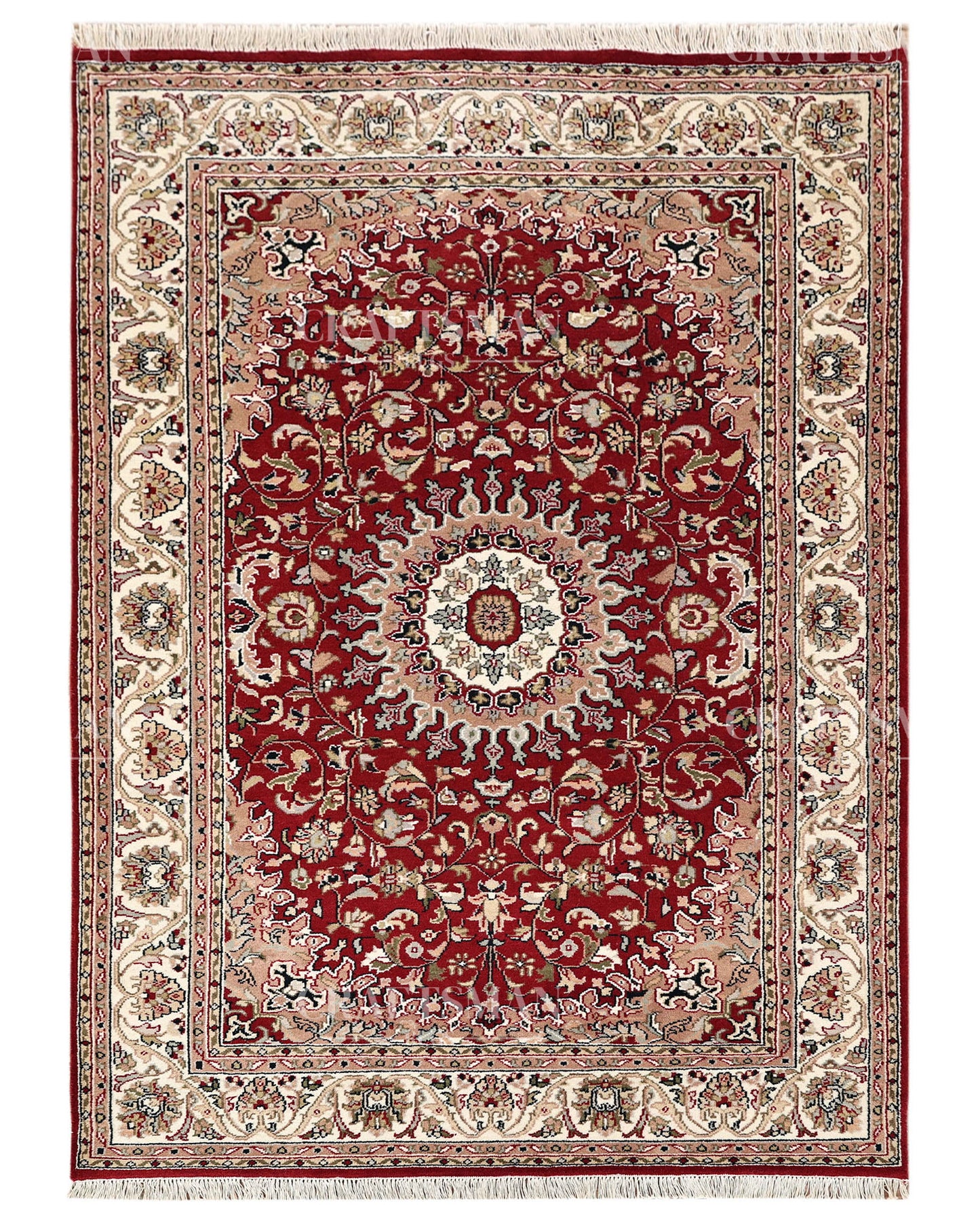 5.7x7.10 feet Vintage Hand-Knotted Wool Rug | One-of-a-Kind | Craftsman Rugs