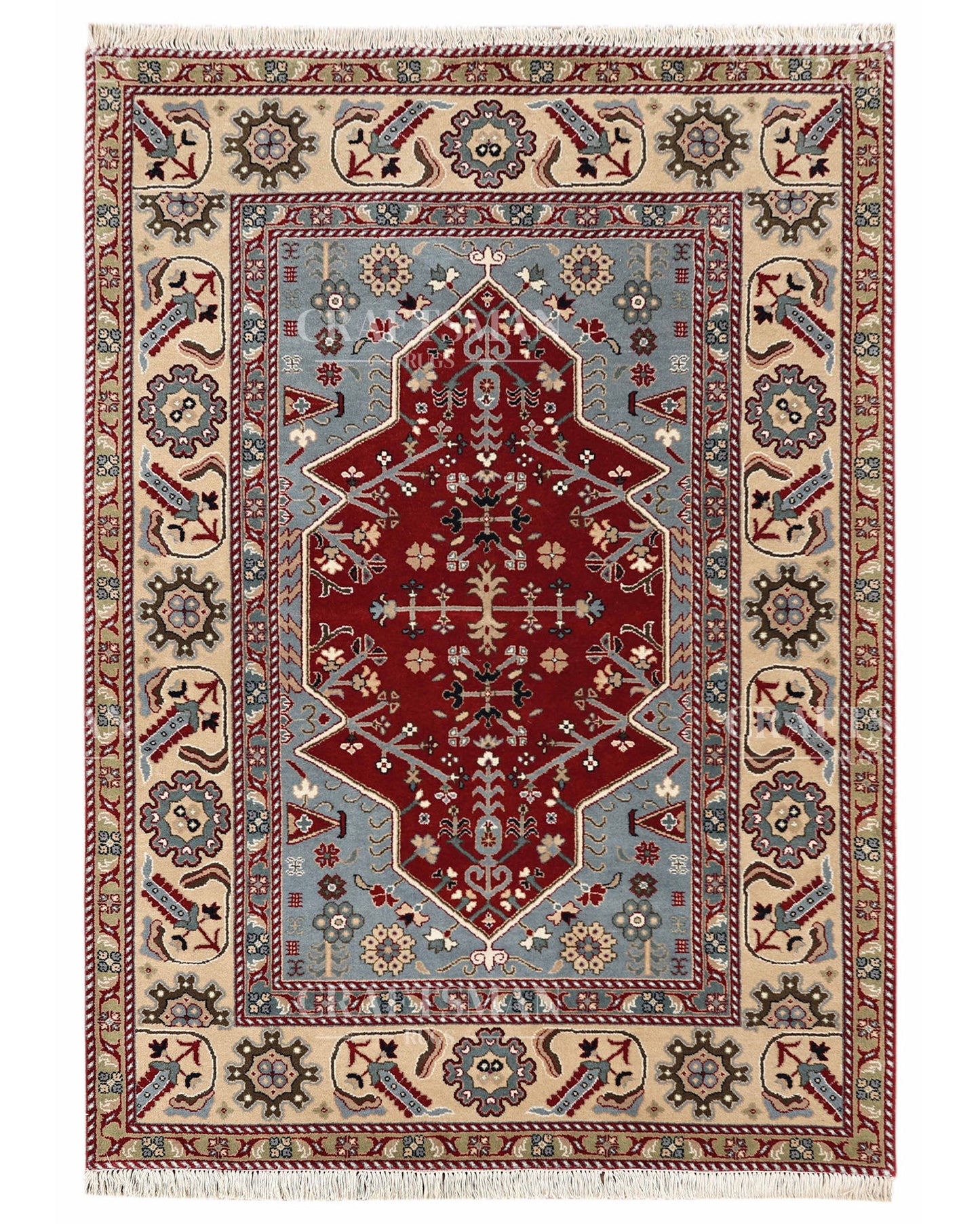 4.7x6.6 feet Vintage Hand-Knotted Wool Rug | One-of-a-Kind | Craftsman Rugs