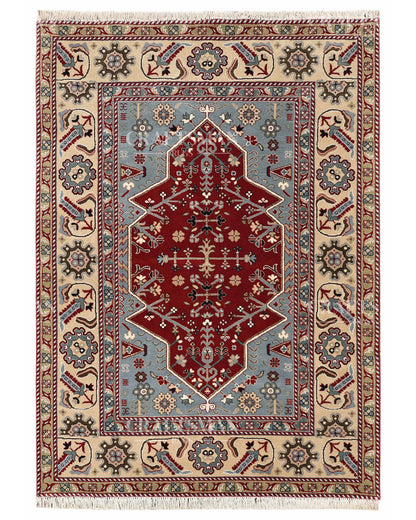 4.7x6.6 feet Vintage Hand-Knotted Wool Rug | One-of-a-Kind | Craftsman Rugs