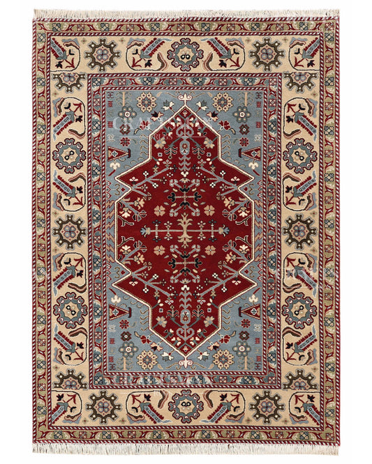 4.7x6.6 feet Vintage Hand-Knotted Wool Rug | One-of-a-Kind | Craftsman Rugs