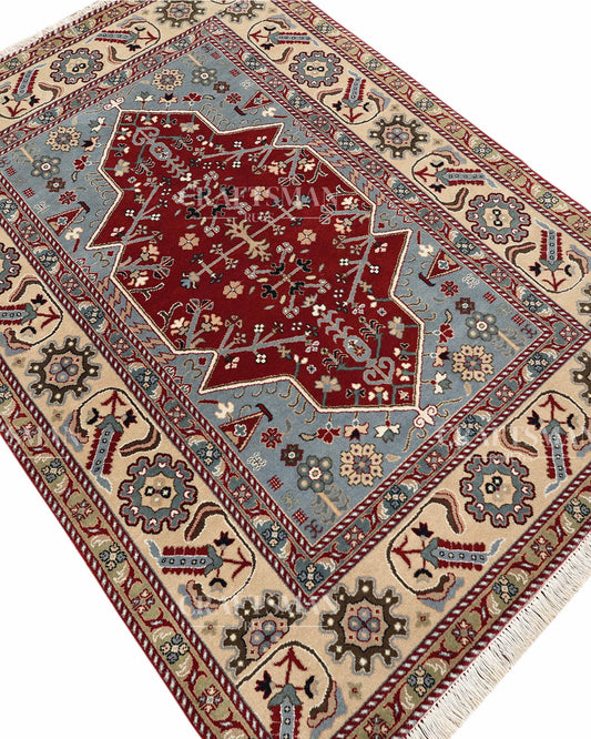 4.7x6.6 feet Vintage Hand-Knotted Wool Rug | One-of-a-Kind | Craftsman Rugs