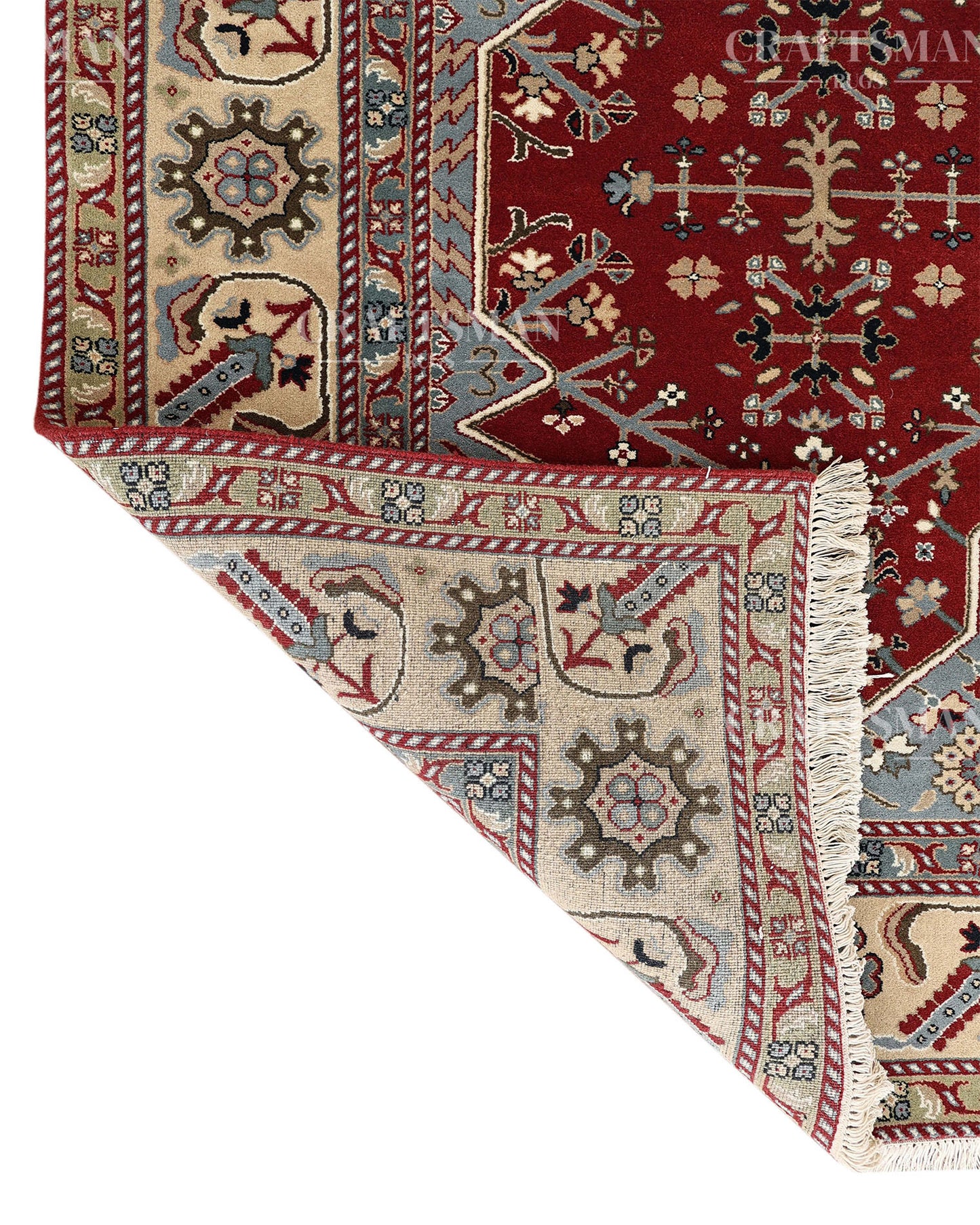 4.7x6.6 feet Vintage Hand-Knotted Wool Rug | One-of-a-Kind | Craftsman Rugs