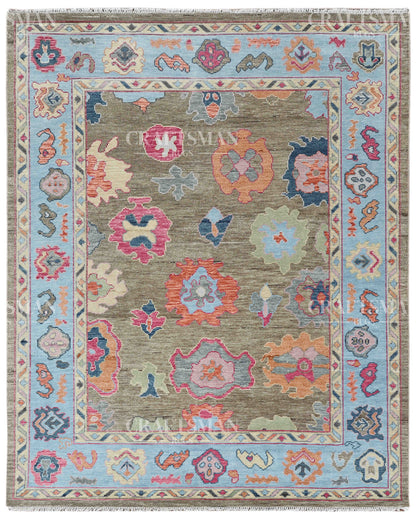 8x10 feet Wool Hand-Knotted Oushak-Inspired Rug | Craftsman Rugs Exclusive