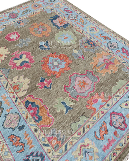 8x10 feet Wool Hand-Knotted Oushak-Inspired Rug | Craftsman Rugs Exclusive