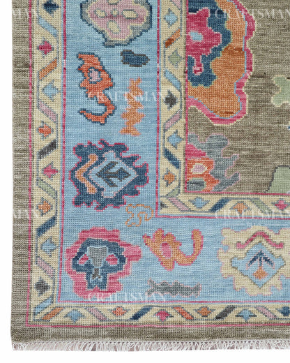 8x10 feet Wool Hand-Knotted Oushak-Inspired Rug | Craftsman Rugs Exclusive