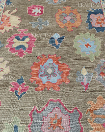 8x10 feet Wool Hand-Knotted Oushak-Inspired Rug | Craftsman Rugs Exclusive
