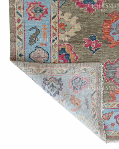 8x10 feet Wool Hand-Knotted Oushak-Inspired Rug | Craftsman Rugs Exclusive