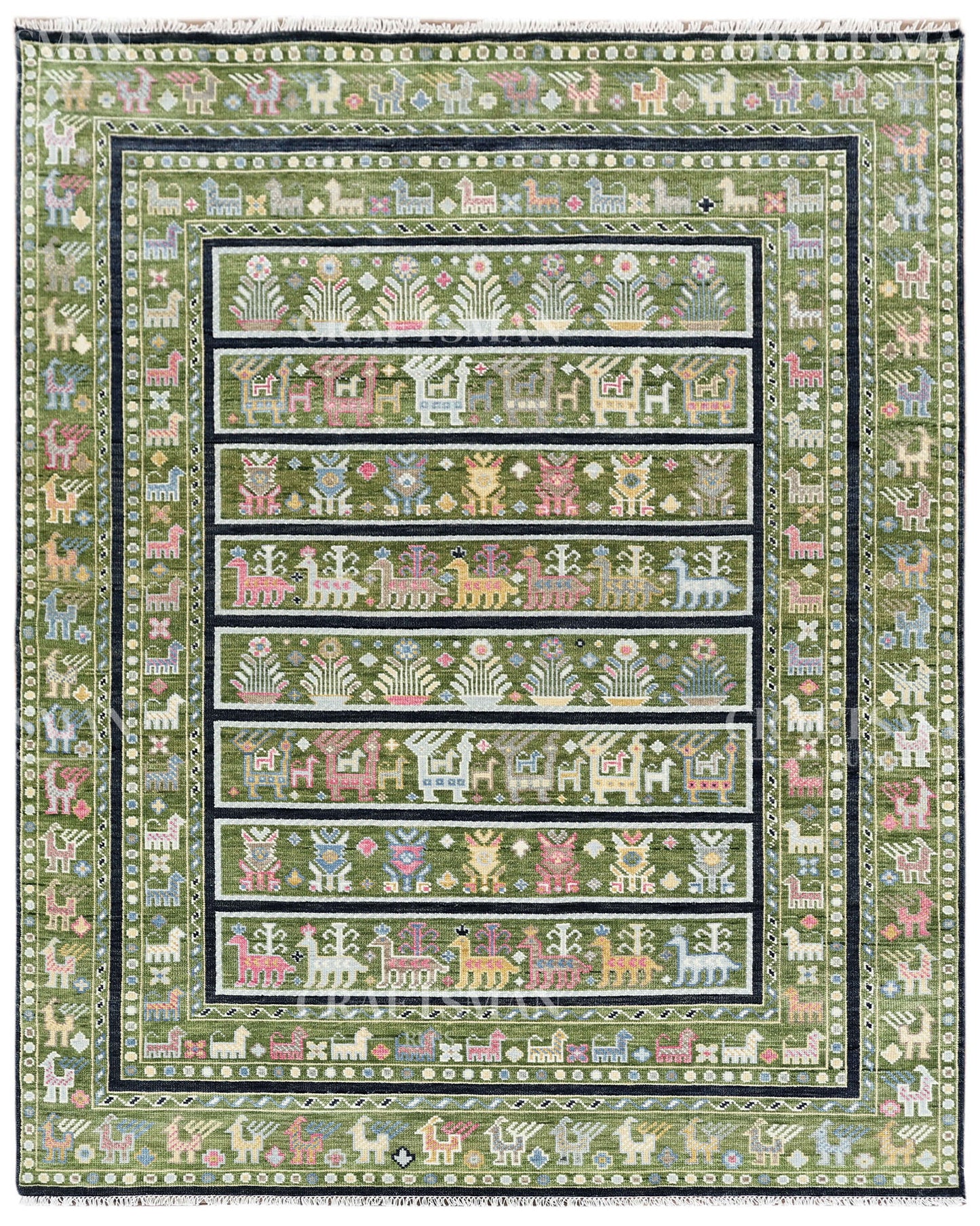 8x10 feet Wool Hand-Knotted Oushak-Inspired Rug | Craftsman Rugs Exclusive