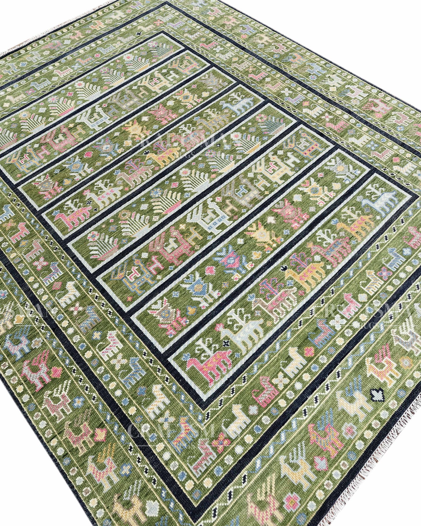 8x10 feet Wool Hand-Knotted Oushak-Inspired Rug | Craftsman Rugs Exclusive