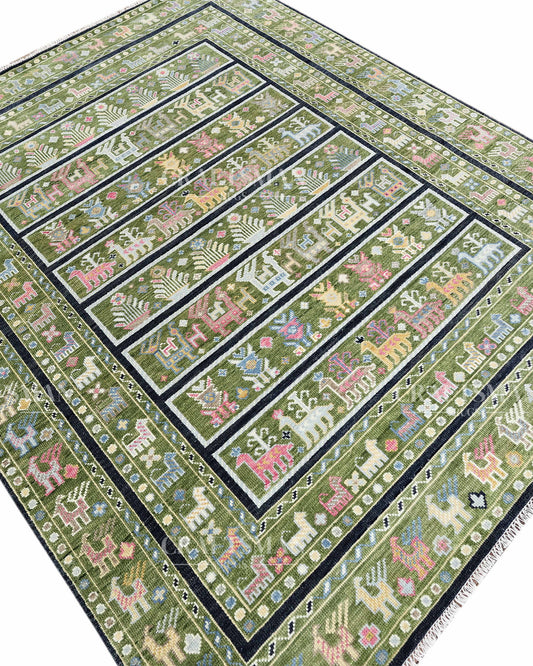 8x10 feet Wool Hand-Knotted Oushak-Inspired Rug | Craftsman Rugs Exclusive