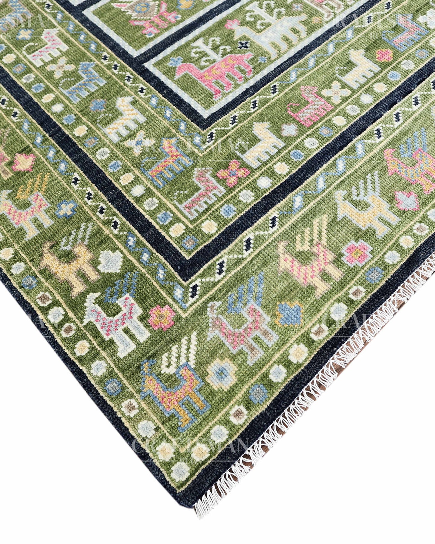 8x10 feet Wool Hand-Knotted Oushak-Inspired Rug | Craftsman Rugs Exclusive