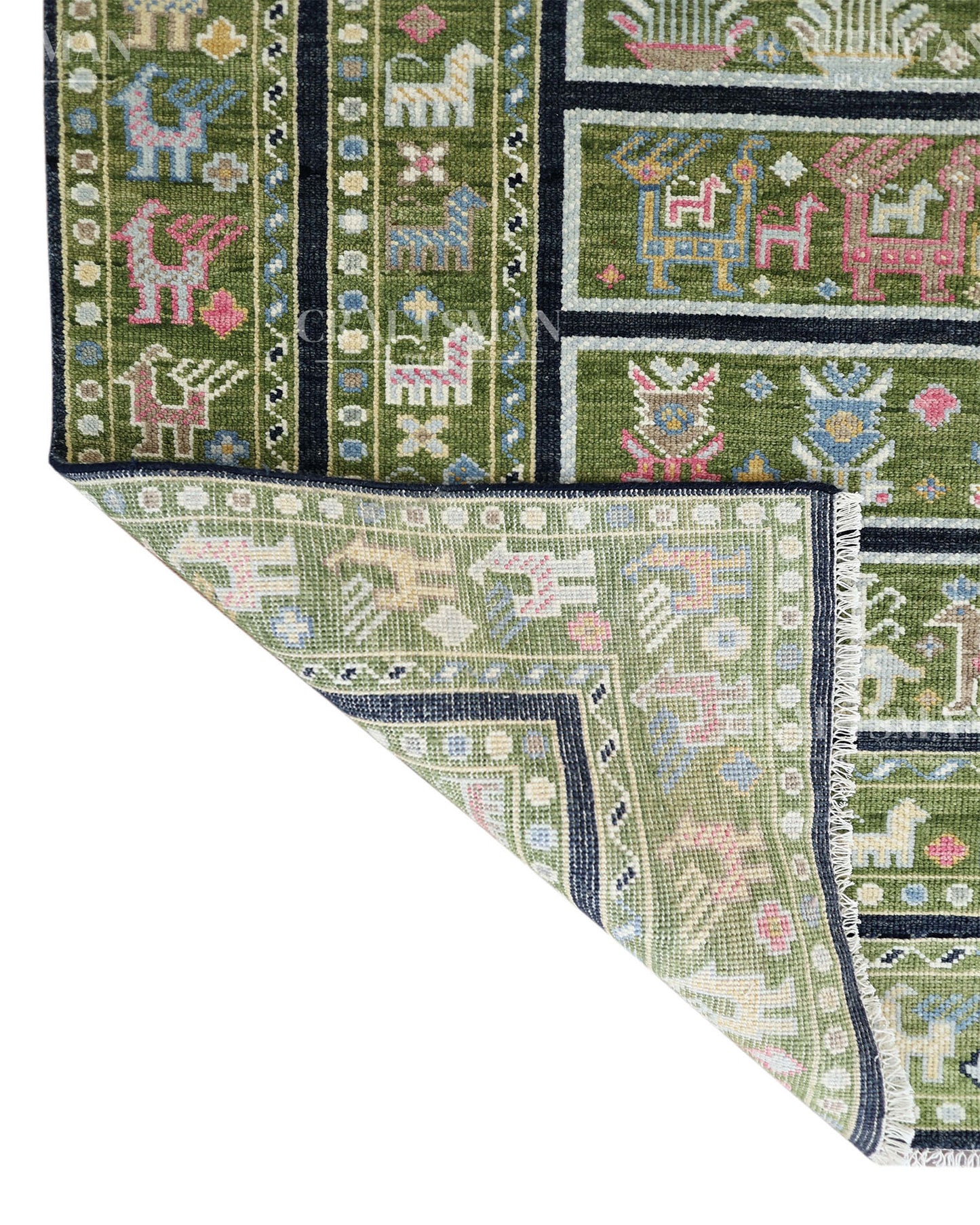 8x10 feet Wool Hand-Knotted Oushak-Inspired Rug | Craftsman Rugs Exclusive