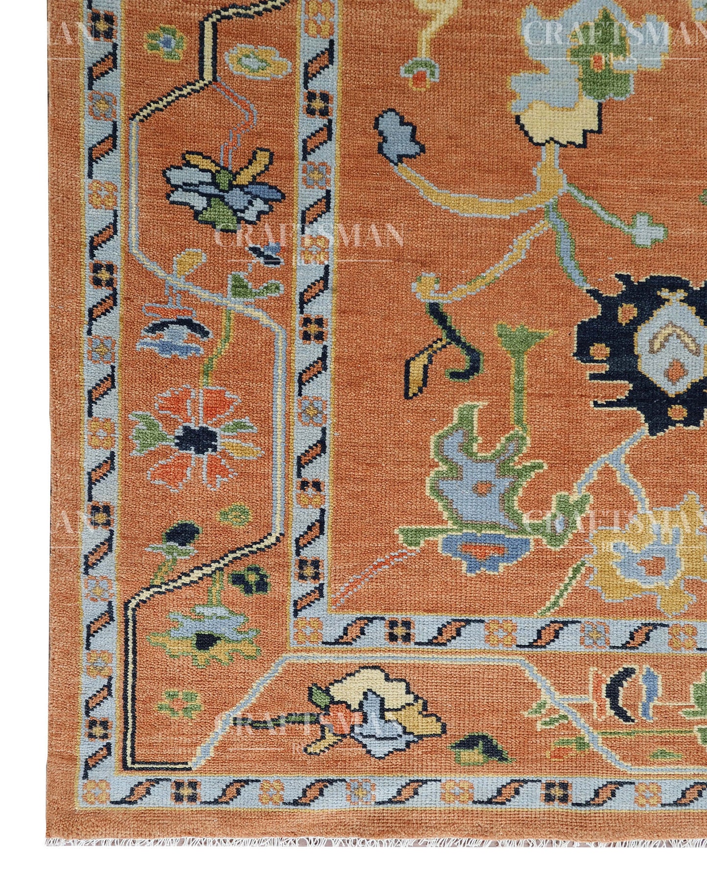 8x10 feet Wool Hand-Knotted Oushak-Inspired Rug | Craftsman Rugs Exclusive