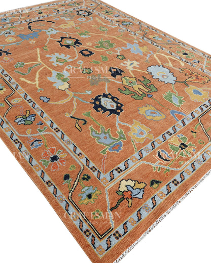 8x10 feet Wool Hand-Knotted Oushak-Inspired Rug | Craftsman Rugs Exclusive