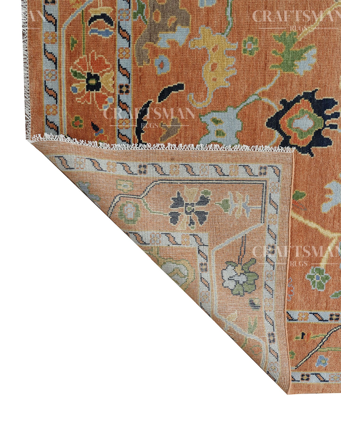 8x10 feet Wool Hand-Knotted Oushak-Inspired Rug | Craftsman Rugs Exclusive