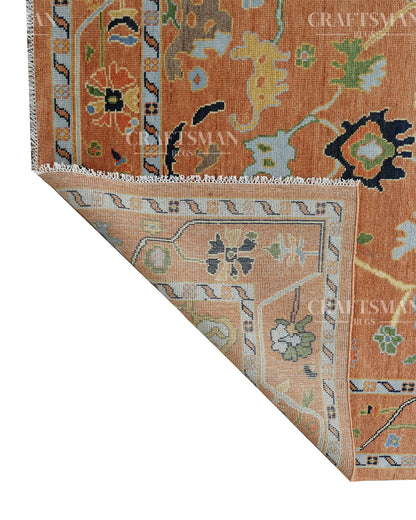 8x10 feet Wool Hand-Knotted Oushak-Inspired Rug | Craftsman Rugs Exclusive
