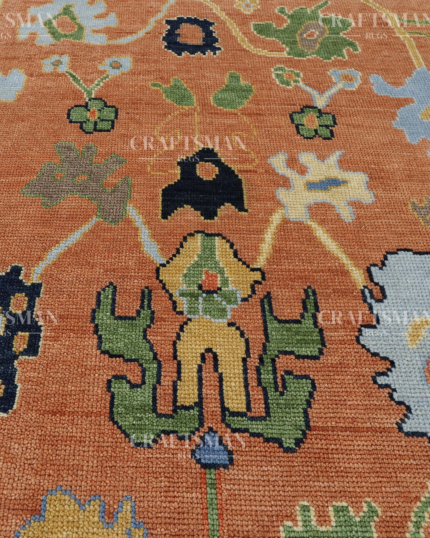 8x10 feet Wool Hand-Knotted Oushak-Inspired Rug | Craftsman Rugs Exclusive