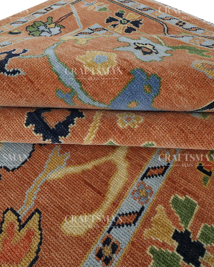 8x10 feet Wool Hand-Knotted Oushak-Inspired Rug | Craftsman Rugs Exclusive