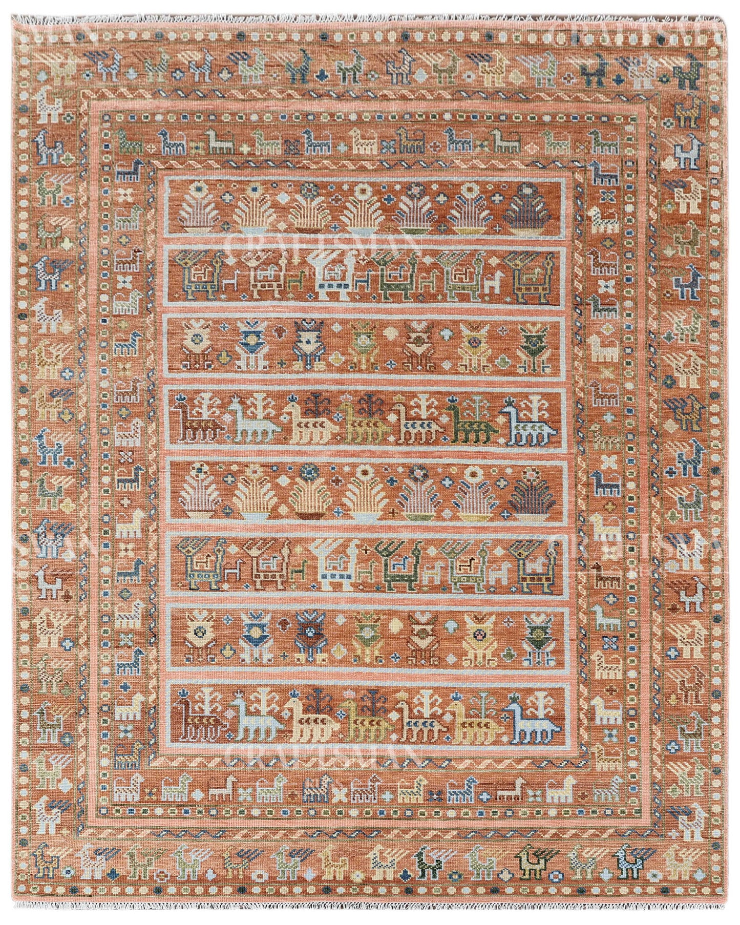 8x10 feet Wool Hand-Knotted Oushak-Inspired Rug | Craftsman Rugs Exclusive