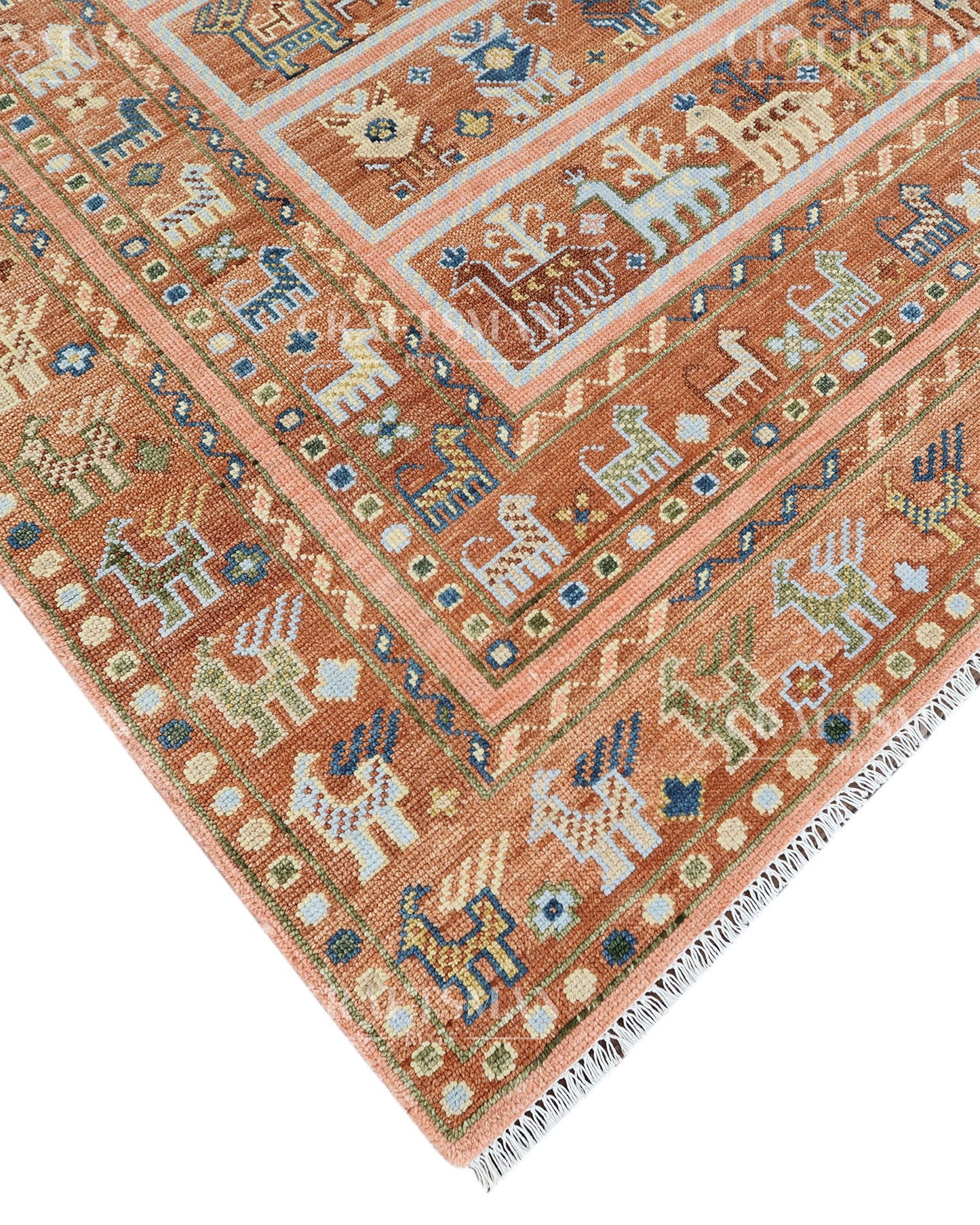8x10 feet Wool Hand-Knotted Oushak-Inspired Rug | Craftsman Rugs Exclusive