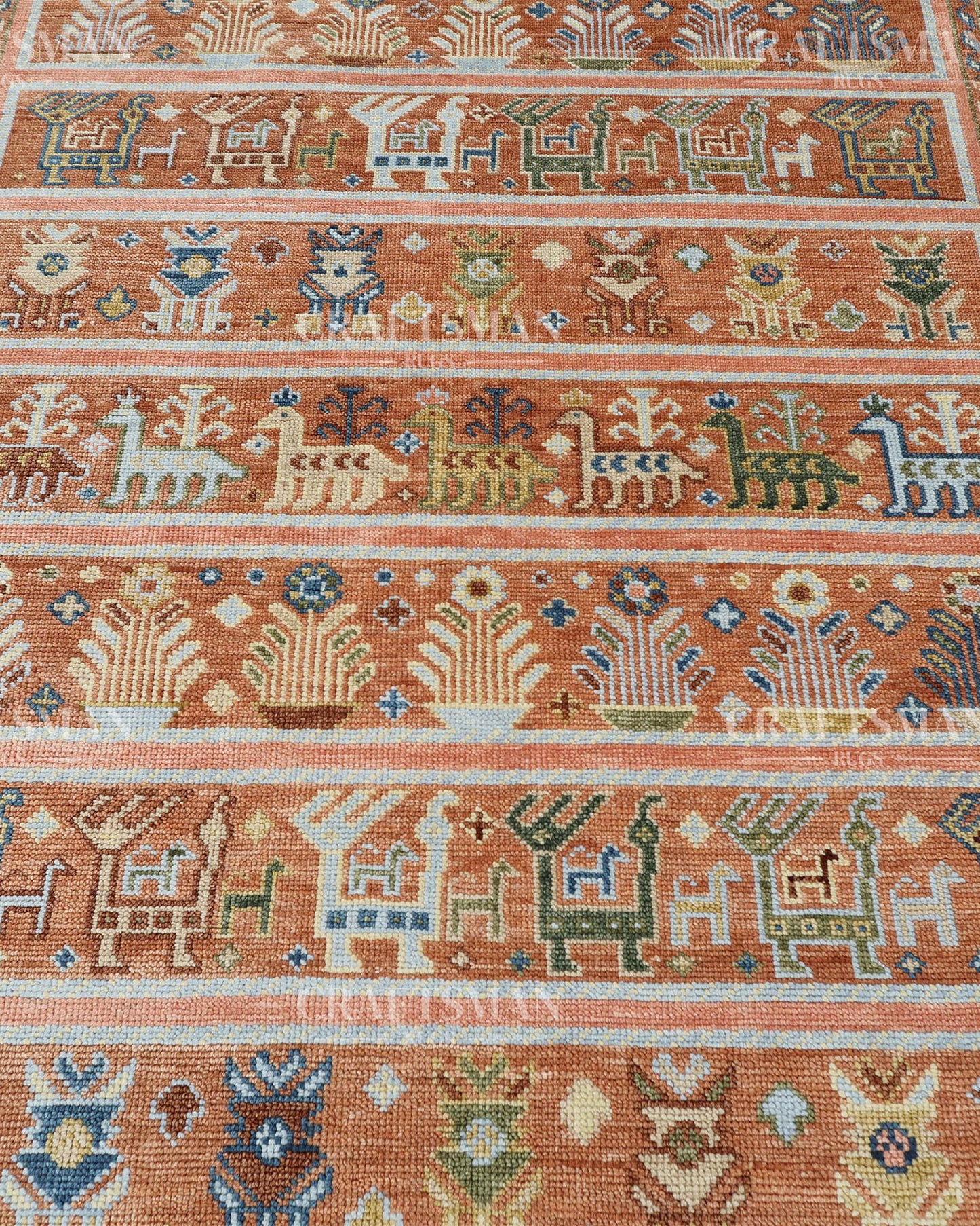 8x10 feet Wool Hand-Knotted Oushak-Inspired Rug | Craftsman Rugs Exclusive