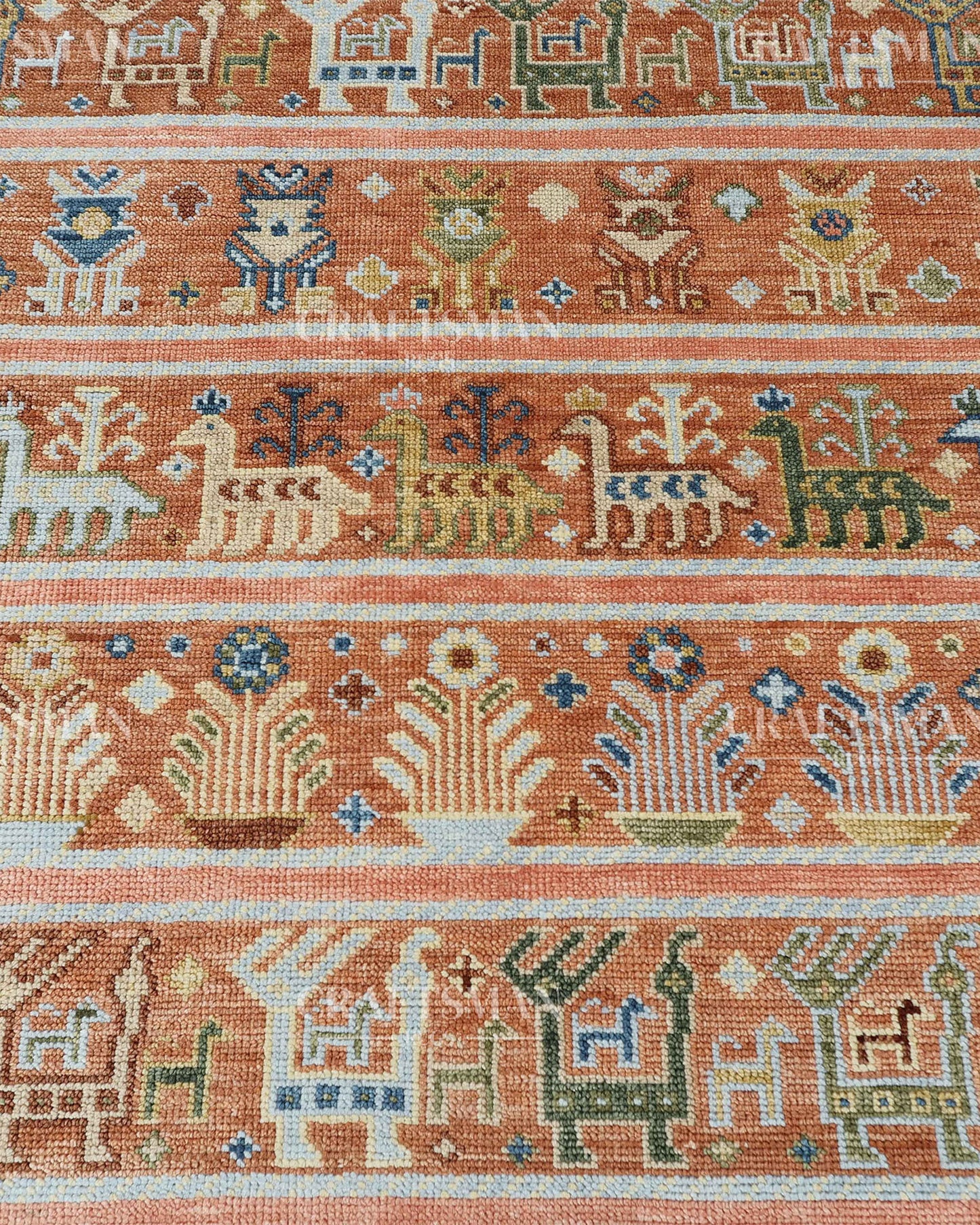 8x10 feet Wool Hand-Knotted Oushak-Inspired Rug | Craftsman Rugs Exclusive