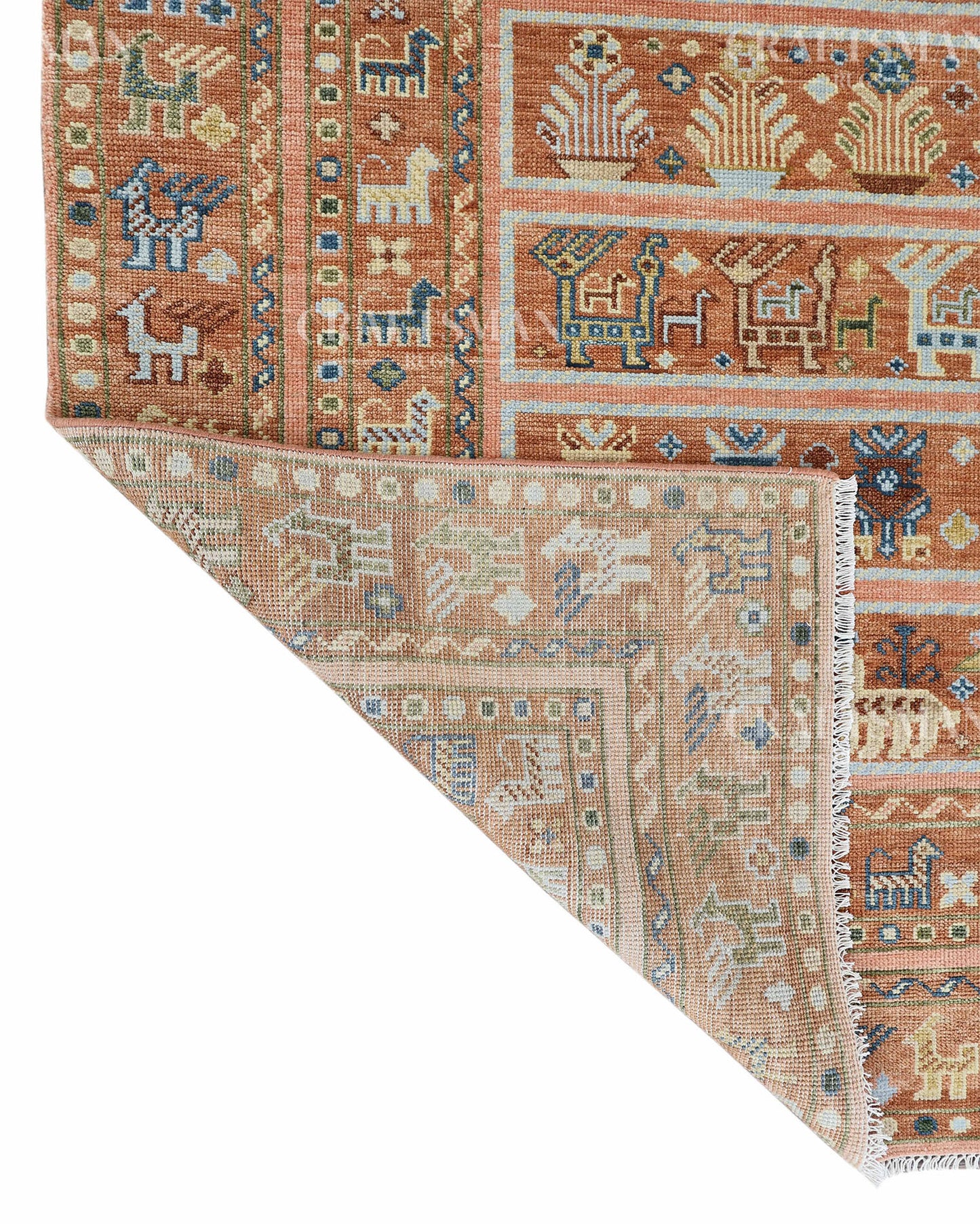 8x10 feet Wool Hand-Knotted Oushak-Inspired Rug | Craftsman Rugs Exclusive