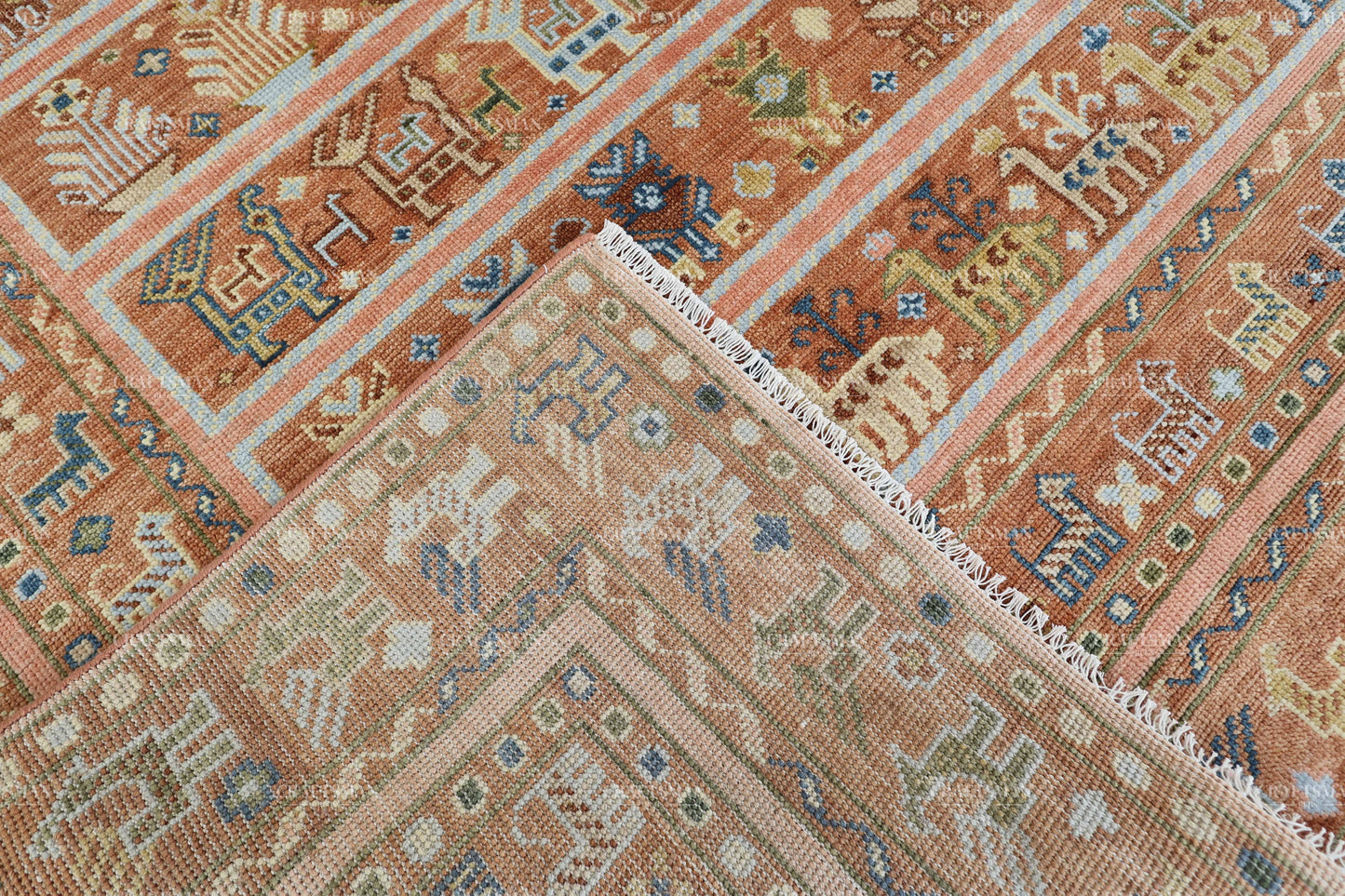 8x10 feet Wool Hand-Knotted Oushak-Inspired Rug | Craftsman Rugs Exclusive