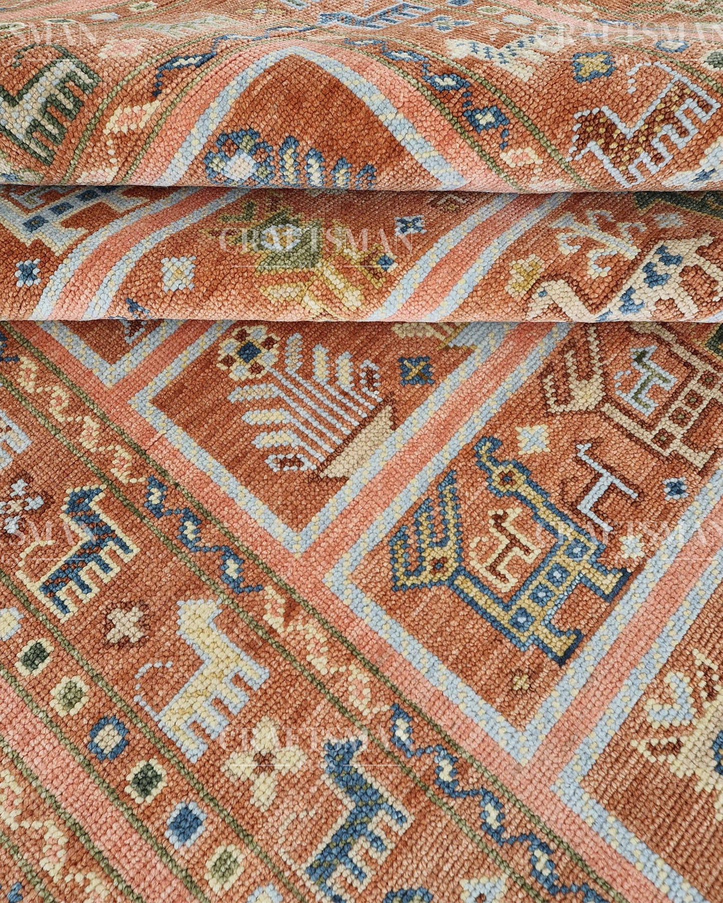 8x10 feet Wool Hand-Knotted Oushak-Inspired Rug | Craftsman Rugs Exclusive