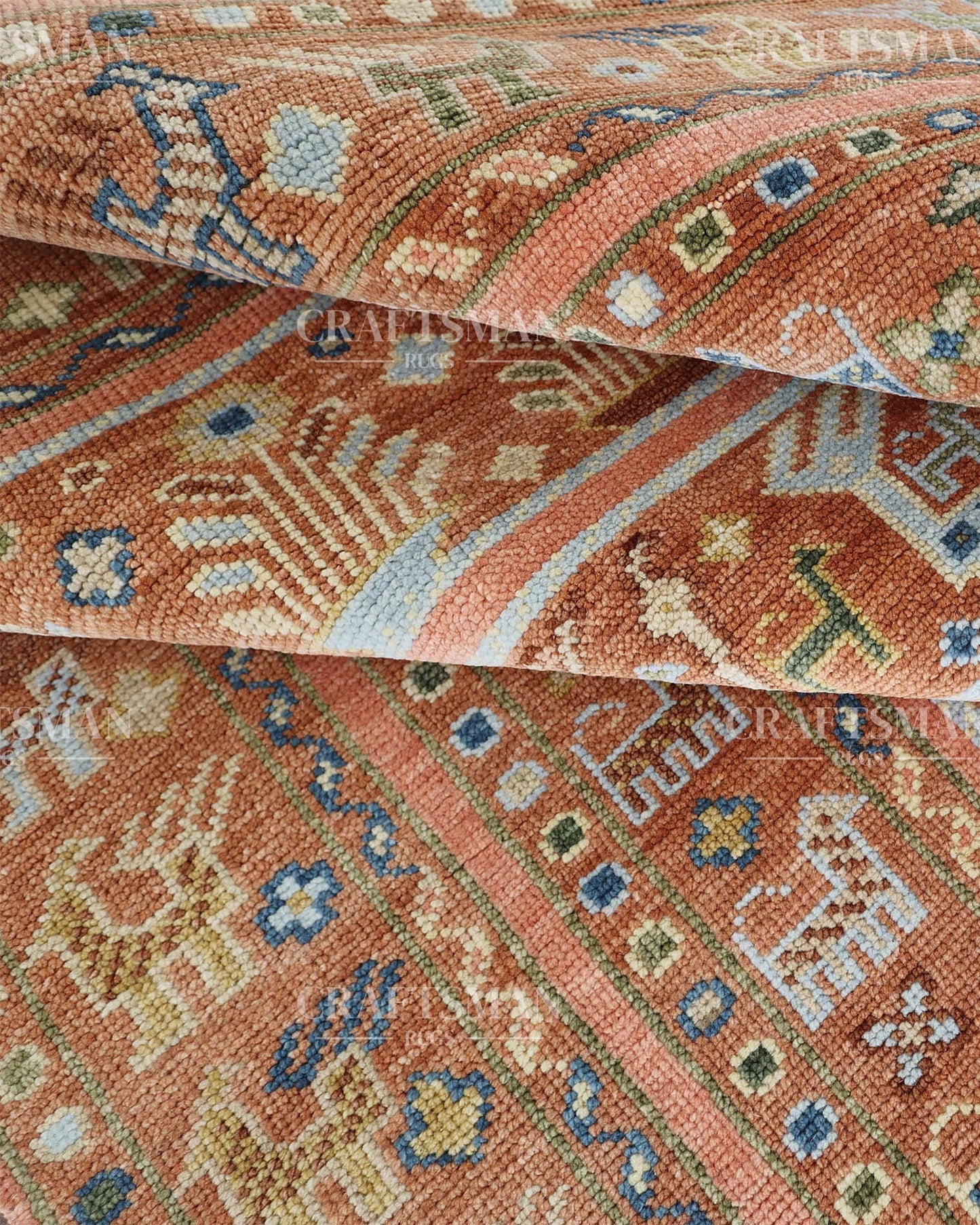 8x10 feet Wool Hand-Knotted Oushak-Inspired Rug | Craftsman Rugs Exclusive