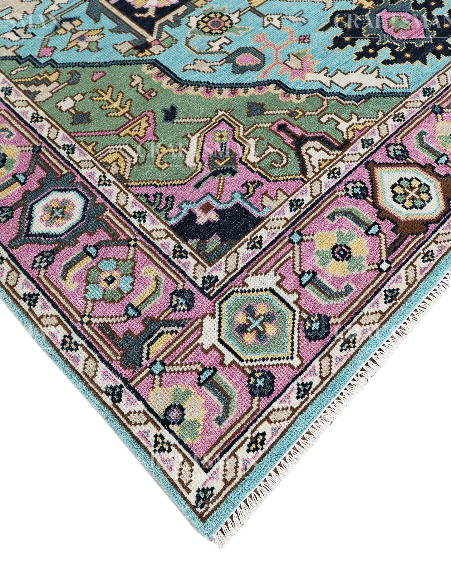 8x10 feet Wool Hand-Knotted Oushak-Inspired Rug | Craftsman Rugs Exclusive