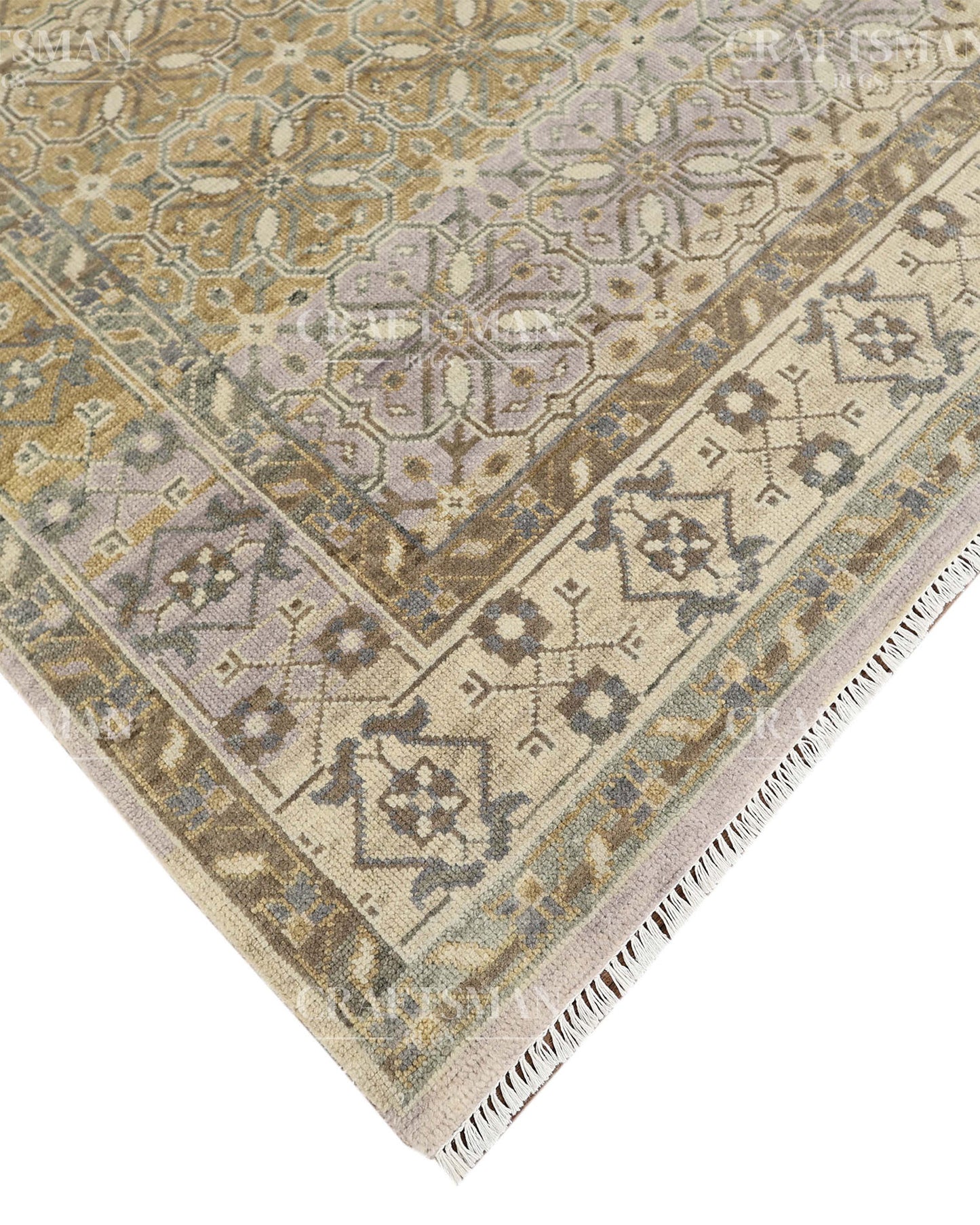 8x10 feet Wool Hand-Knotted Oushak-Inspired Rug | Craftsman Rugs Exclusive