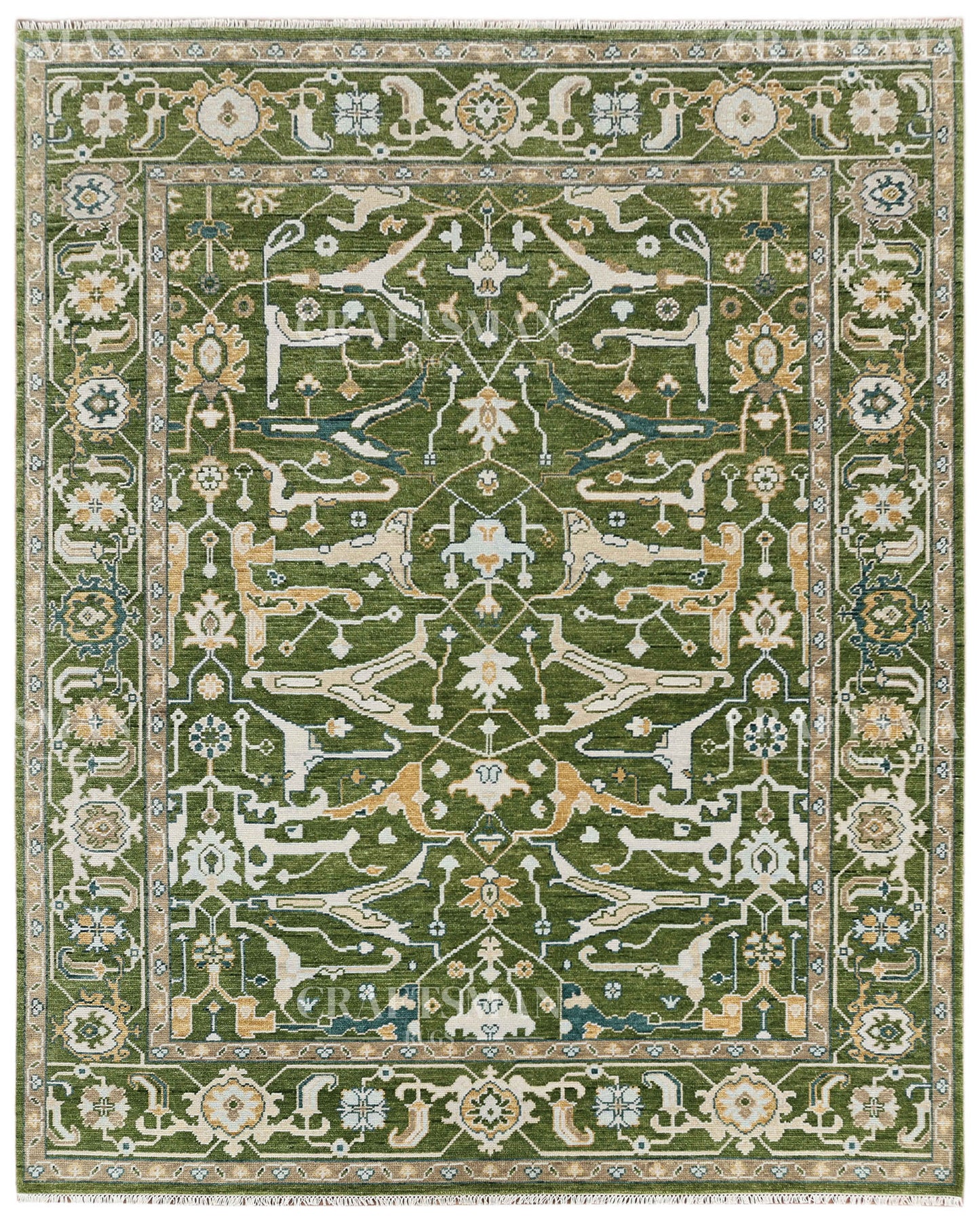 8x10 feet Wool Hand-Knotted Oushak-Inspired Rug | Craftsman Rugs Exclusive