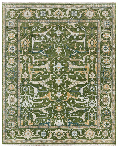8x10 feet Wool Hand-Knotted Oushak-Inspired Rug | Craftsman Rugs Exclusive