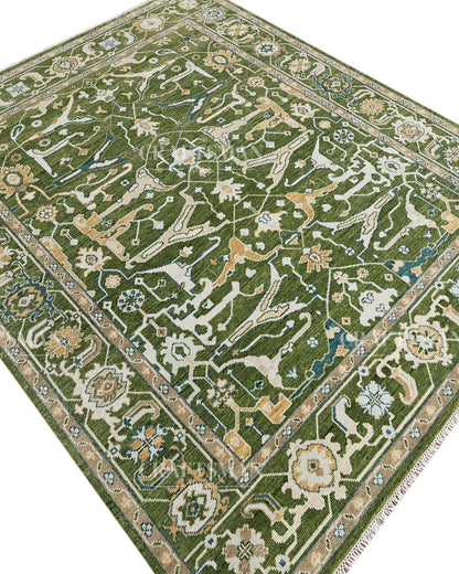 8x10 feet Wool Hand-Knotted Oushak-Inspired Rug | Craftsman Rugs Exclusive