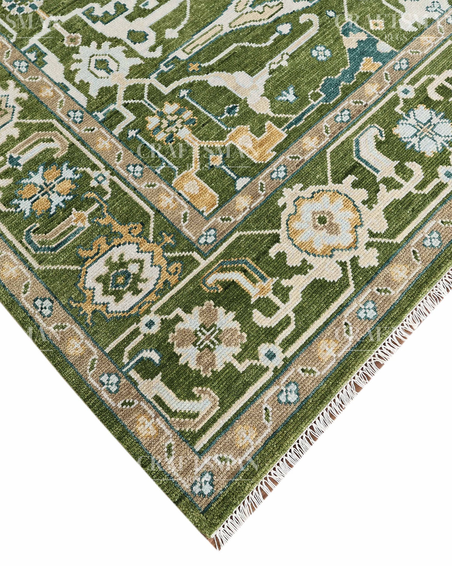 8x10 feet Wool Hand-Knotted Oushak-Inspired Rug | Craftsman Rugs Exclusive