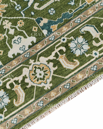 8x10 feet Wool Hand-Knotted Oushak-Inspired Rug | Craftsman Rugs Exclusive