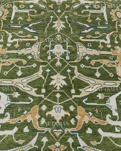 8x10 feet Wool Hand-Knotted Oushak-Inspired Rug | Craftsman Rugs Exclusive