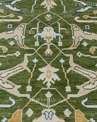 8x10 feet Wool Hand-Knotted Oushak-Inspired Rug | Craftsman Rugs Exclusive